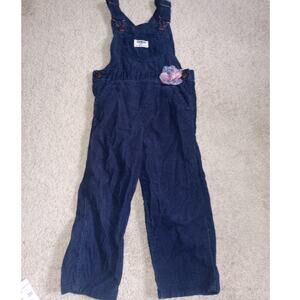 Toddler Oshkosh Corduroy Overalls Navy Flower 2T